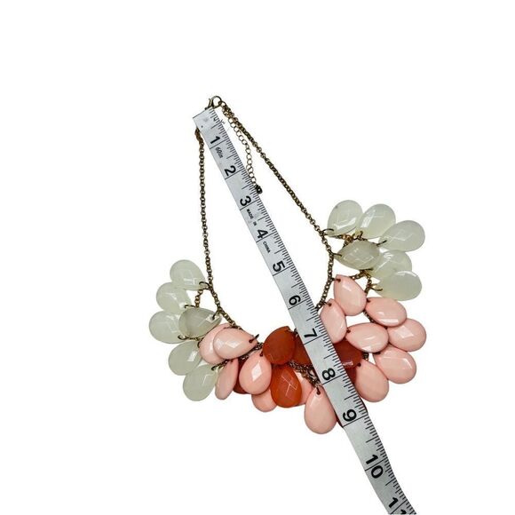 NWT Handmade Pink, Red & White Statement Necklace - Picture 10 of 12